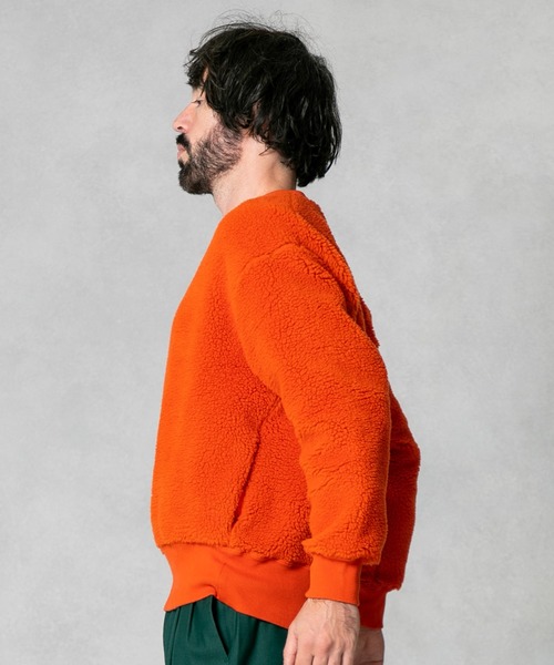 UNITED TOKYO（ユナイテッドトウキョウ）の「Lanificio Becagliボアバックカシメプルオーバー（Tシャツ/カットソー・メンズ・オレンジ/ブラック/ブラウン/オフホワイト/サックスブルー・1/2/3）」の15枚目の写真