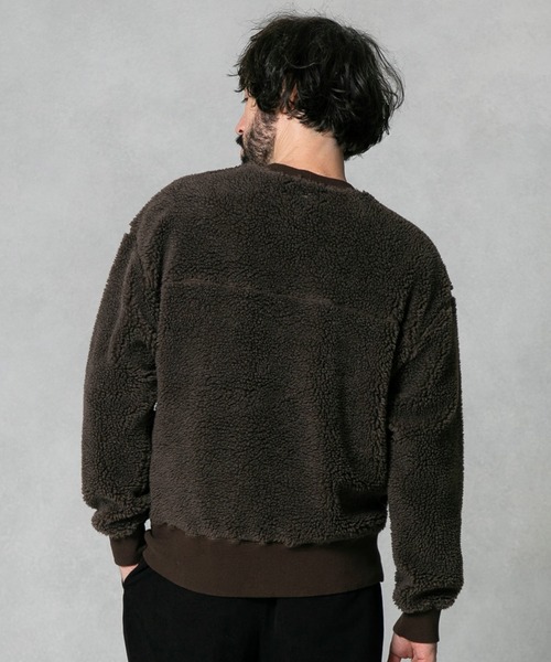 UNITED TOKYO（ユナイテッドトウキョウ）の「Lanificio Becagliボアバックカシメプルオーバー（Tシャツ/カットソー・メンズ・オレンジ/ブラック/ブラウン/オフホワイト/サックスブルー・1/2/3）」の22枚目の写真