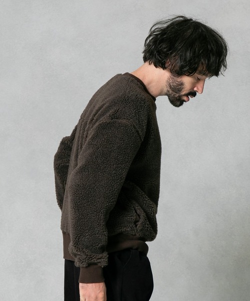 UNITED TOKYO（ユナイテッドトウキョウ）の「Lanificio Becagliボアバックカシメプルオーバー（Tシャツ/カットソー・メンズ・オレンジ/ブラック/ブラウン/オフホワイト/サックスブルー・1/2/3）」の21枚目の写真