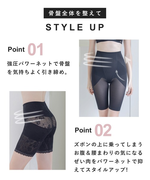 tu-hacci（ツーハッチ）の「【痩せ見え、骨盤・ヒップケア！】総レース補正下着 骨盤ガードル ロング丈（インナーウェア/肌着・レディース・ブラック/ブラック系その他/ブラック系その他2/ベージュ系その他/ベージュ系その他2/ベージュ系その他3/ブラック系その他3・SMALL/MEDIUM/LARGE/X-LARGE/XXX-LARGE/XXXX-LARGE）」の18枚目の写真