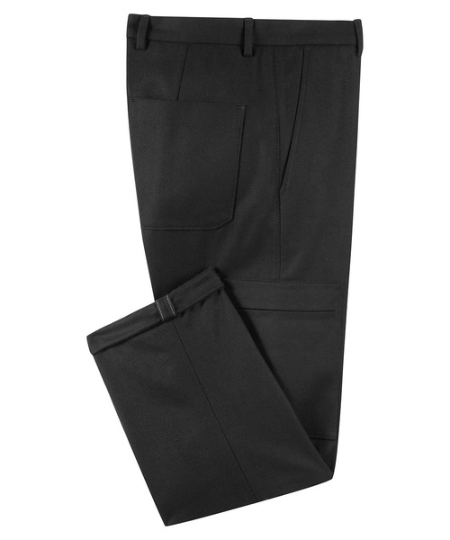 HUGO(ヒューゴ)の「スリムフィット パンツ イン ア フェルトエフェクトウール ブレンド(カーゴパンツ・メンズ・ブラック・44/46/48/50/52)」の6枚目の写真