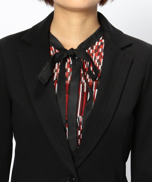 NARACAMICIE（ナラカミーチェ）の「【セットアップスーツ対応】ポンチテーラードジャケット（スーツジャケット・レディース・ブラック/ベージュ/グレー・SMALL/MEDIUM/LARGE）」の8枚目の写真