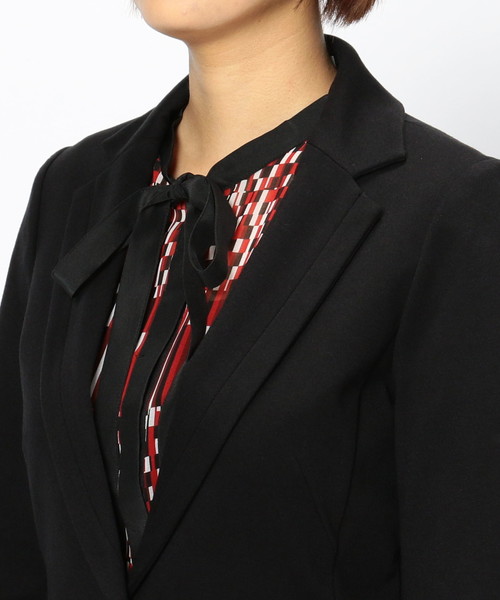 NARACAMICIE（ナラカミーチェ）の「【セットアップスーツ対応】ポンチテーラードジャケット（スーツジャケット・レディース・ブラック/ベージュ/グレー・SMALL/MEDIUM/LARGE）」の9枚目の写真