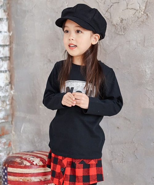 Bee des Bee（ビーデスビー）の「【コットン100％】長袖プリントTシャツ（Tシャツ/カットソー・キッズ・ブラック系その他5/ブラック系その他2/ブラック系その他/グレー系その他/グレー系その他3/ブラック系その他4/カーキ/グレー/ブラウン/ピンク系その他/ブラウン系その他/マスタード/モカ/サックスブルー/ホワイト/セージグリーン/ミント/ブルー系その他2/黄土色系/ブルー系その他3/ラベンダー/ライトブルー/ベージュ/カーキ系/ライトベージュ/ベージュ系その他/サックスブルー系/杢グレー/グレイッシュベージュ/パープル系その他/カーキ系1・110cm/100cm/120cm/130cm/140cm/150cm）」の6枚目の写真