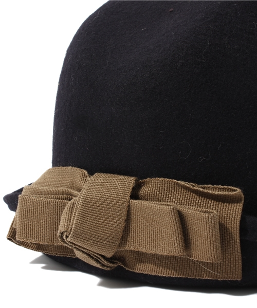 SHIPS for women(シップスフォーウィメン)の「BETTINA:フェルトリボン ハット(ハット・レディース・キャメル/ネイビー/ブルー系その他/ベージュ系その他・ONE SIZE)」の10枚目の写真