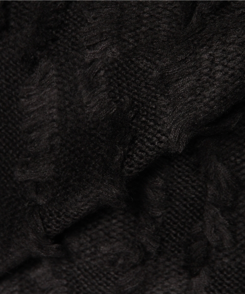 KBF（ケイビーエフ）の「KBF フリンジニットプルオーバー（ニット/セーター・レディース・オフホワイト/ブラック/イエロー・ONE）」の8枚目の写真