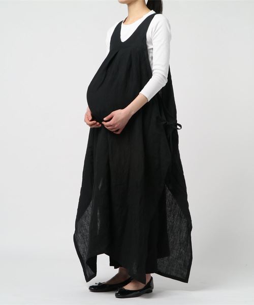 merrier BEAMS(メリアビームス)の「merrier BEAMS / 4WAY リネン ラップ ワンピース 9 (マタニティ対応)(ワンピース・レディース・ブラック/ブラウン系その他2・ONE SIZE)」の2枚目の写真