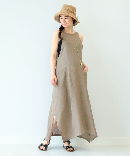 merrier BEAMS(メリアビームス)の「merrier BEAMS / 4WAY リネン ラップ ワンピース 9 (マタニティ対応)(ワンピース・レディース・ブラック/ブラウン系その他2・ONE SIZE)」の4枚目の写真