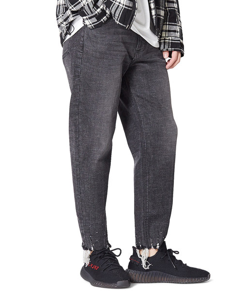 improves(インプローブス)の「裾フリンジワイドデニムパンツ(デニムパンツ)」|ブラック