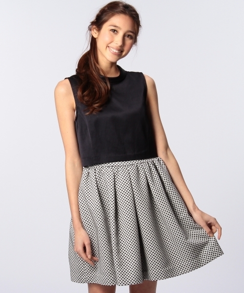 Another Edition（アナザーエディション）の「CRX 2クロス ハイネック OP（ワンピース・レディース・ブラック/イエロー/ネイビー・フリー）」の2枚目の写真