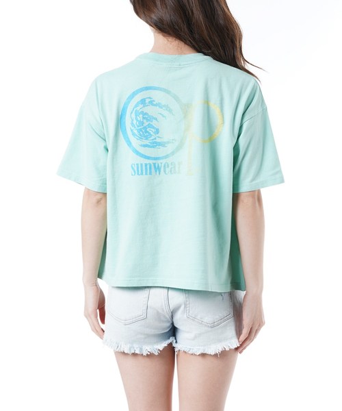 Ocean Pacific（オーシャンパシフィック）の「【OP:オーピー】レディースバックプリントTシャツ ビッグシルエット/シャーベットカラー グラデーションロゴ バックプリント（Tシャツ/カットソー・レディース・ネイビー/オレンジ/ミント・LARGE/MEDIUM）」の13枚目の写真