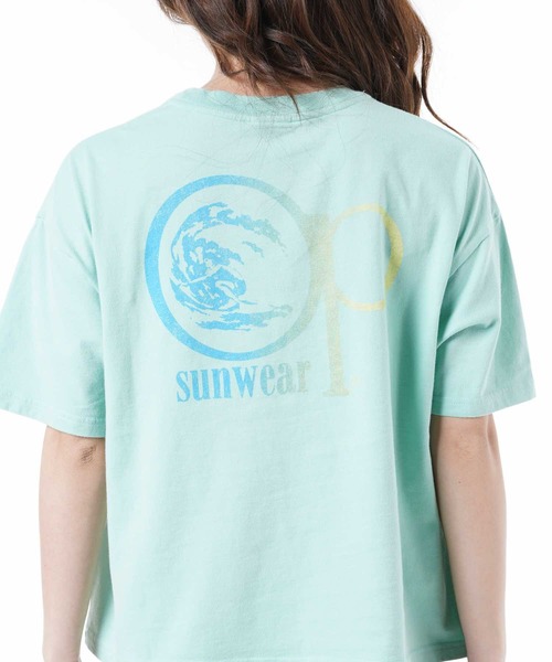 Ocean Pacific（オーシャンパシフィック）の「【OP:オーピー】レディースバックプリントTシャツ ビッグシルエット/シャーベットカラー グラデーションロゴ バックプリント（Tシャツ/カットソー・レディース・ネイビー/オレンジ/ミント・LARGE/MEDIUM）」の15枚目の写真