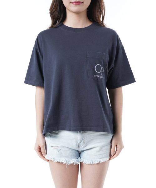 Ocean Pacific（オーシャンパシフィック）の「【OP:オーピー】レディースバックプリントTシャツ ビッグシルエット/シャーベットカラー グラデーションロゴ バックプリント（Tシャツ/カットソー・レディース・ネイビー/オレンジ/ミント・LARGE/MEDIUM）」の11枚目の写真