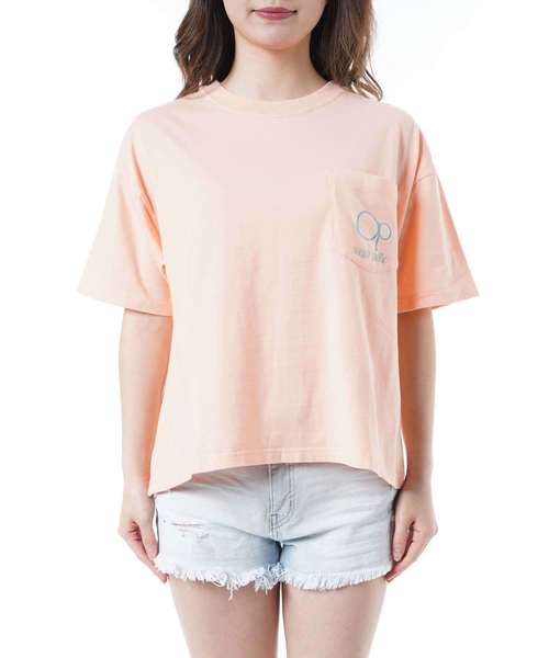 Ocean Pacific（オーシャンパシフィック）の「【OP:オーピー】レディースバックプリントTシャツ ビッグシルエット/シャーベットカラー グラデーションロゴ バックプリント（Tシャツ/カットソー・レディース・ネイビー/オレンジ/ミント・LARGE/MEDIUM）」の14枚目の写真