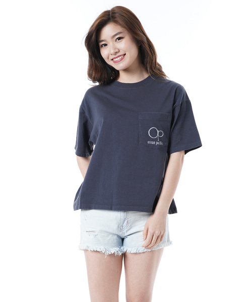 Ocean Pacific（オーシャンパシフィック）の「【OP:オーピー】レディースバックプリントTシャツ ビッグシルエット/シャーベットカラー グラデーションロゴ バックプリント（Tシャツ/カットソー・レディース・ネイビー/オレンジ/ミント・LARGE/MEDIUM）」の21枚目の写真
