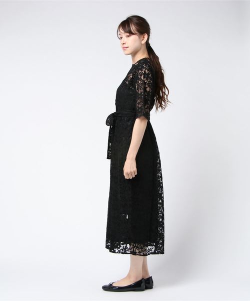 flower（フラワー）の「メモリアルレースワンピース（ワンピース・レディース・ブラック/ベージュ/ブルー・FREE）」の4枚目の写真