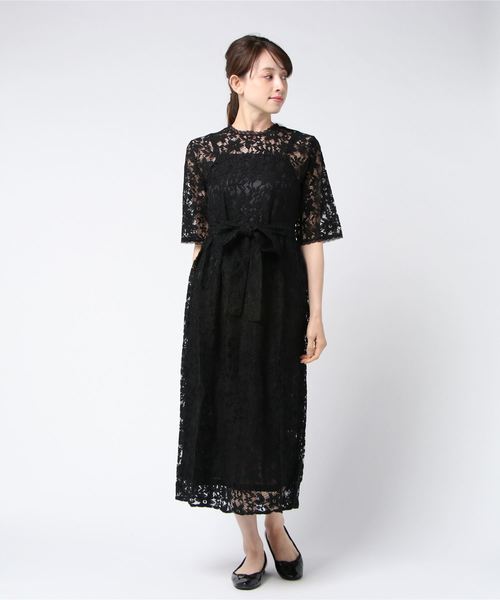 flower（フラワー）の「メモリアルレースワンピース（ワンピース・レディース・ブラック/ベージュ/ブルー・FREE）」の6枚目の写真