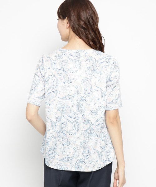 新作商品の強撚ペイズリージャージ Tシャツ カットソー Esche エッシュ のファッション Online Tシャツ カットソー トップス セール