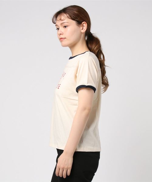 POU DOU DOU（プードゥドゥ）の「ロゴプリントリンガーTシャツ（Tシャツ/カットソー・レディース・オフホワイト/アイボリー・3）」の15枚目の写真