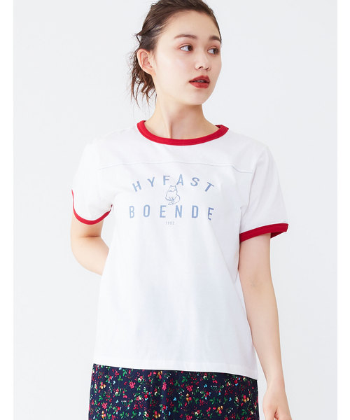 POU DOU DOU（プードゥドゥ）の「ロゴプリントリンガーTシャツ（Tシャツ/カットソー・レディース・オフホワイト/アイボリー・3）」の9枚目の写真