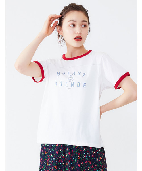 POU DOU DOU（プードゥドゥ）の「ロゴプリントリンガーTシャツ（Tシャツ/カットソー・レディース・オフホワイト/アイボリー・3）」の11枚目の写真