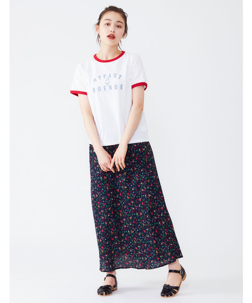 POU DOU DOU（プードゥドゥ）の「ロゴプリントリンガーTシャツ（Tシャツ/カットソー・レディース・オフホワイト/アイボリー・3）」の7枚目の写真