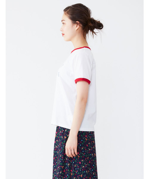 POU DOU DOU（プードゥドゥ）の「ロゴプリントリンガーTシャツ（Tシャツ/カットソー・レディース・オフホワイト/アイボリー・3）」の16枚目の写真