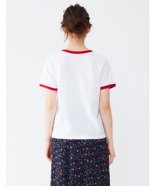 POU DOU DOU（プードゥドゥ）の「ロゴプリントリンガーTシャツ（Tシャツ/カットソー・レディース・オフホワイト/アイボリー・3）」の19枚目の写真