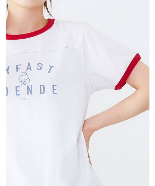 POU DOU DOU（プードゥドゥ）の「ロゴプリントリンガーTシャツ（Tシャツ/カットソー・レディース・オフホワイト/アイボリー・3）」の8枚目の写真