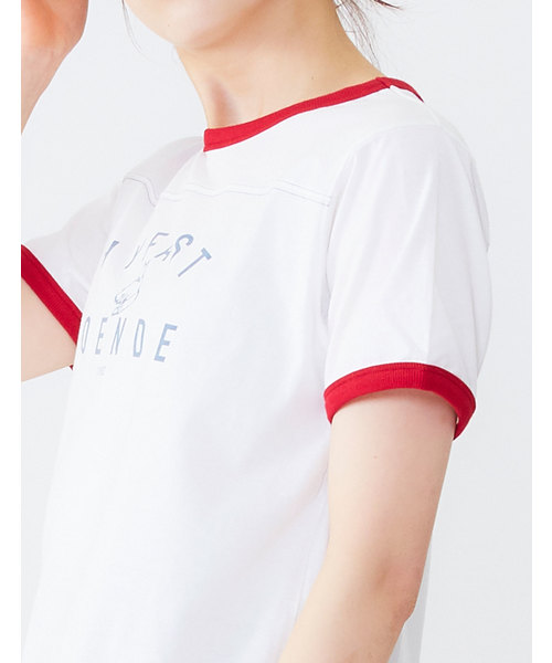 POU DOU DOU（プードゥドゥ）の「ロゴプリントリンガーTシャツ（Tシャツ/カットソー・レディース・オフホワイト/アイボリー・3）」の6枚目の写真
