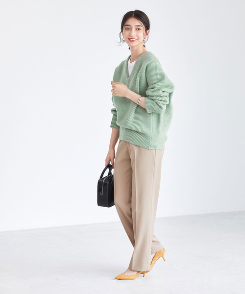 定価12960円 着用1度のみ❤️ アダムエロペ 畦編みVネックプル