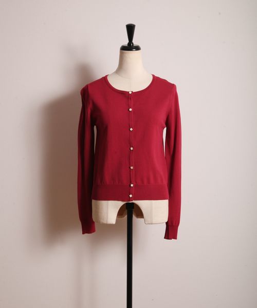 tocco closet(トッコ クローゼット)の「UV加工お花釦カーディガン(カーディガン/ボレロ・レディース・ネイビー/バイオレット/レッド系その他・M)」の14枚目の写真