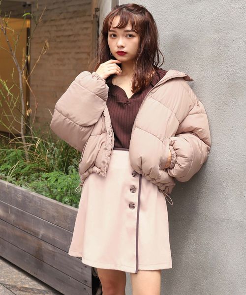 one after another NICE CLAUP(ワンアフターアナザーナイスクラップ)の「レディなテレコトップス(Tシャツ/カットソー・レディース・アイボリー/ブラウン/ライトベージュ/ピンク・FREE)」の10枚目の写真