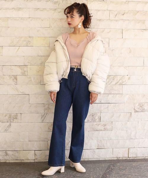 one after another NICE CLAUP(ワンアフターアナザーナイスクラップ)の「レディなテレコトップス(Tシャツ/カットソー・レディース・アイボリー/ブラウン/ライトベージュ/ピンク・FREE)」の8枚目の写真