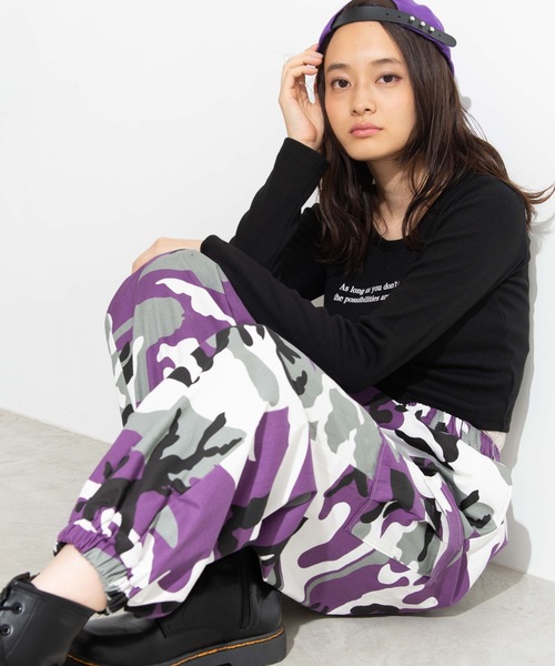 WEGO(ウィゴー)の「WEGO/カーゴポケットパンツ(カーゴパンツ・レディース・ブラック/その他1/パープル/その他2/ブラック系その他/ブラック系その他2・FREE)」の6枚目の写真