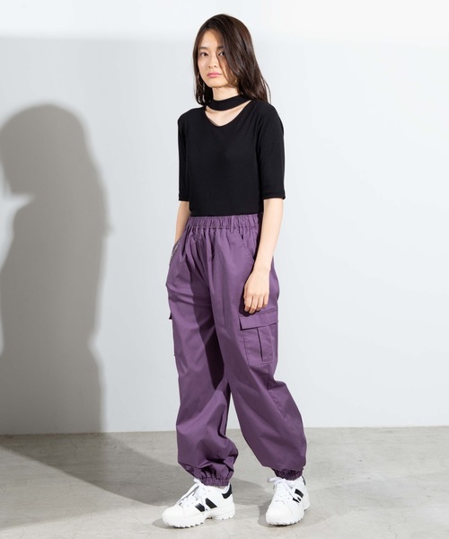 WEGO(ウィゴー)の「WEGO/カーゴポケットパンツ(カーゴパンツ・レディース・ブラック/その他1/パープル/その他2/ブラック系その他/ブラック系その他2・FREE)」の7枚目の写真