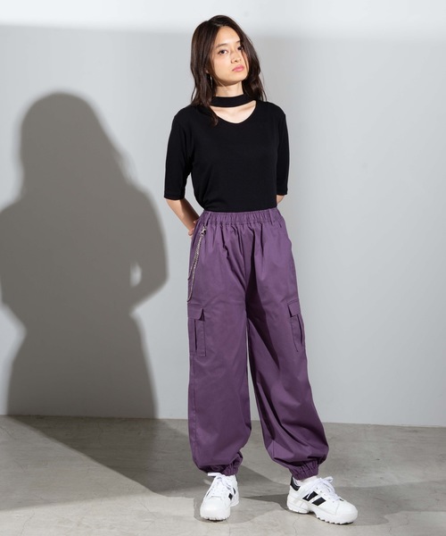 WEGO(ウィゴー)の「WEGO/カーゴポケットパンツ(カーゴパンツ・レディース・ブラック/その他1/パープル/その他2/ブラック系その他/ブラック系その他2・FREE)」の8枚目の写真
