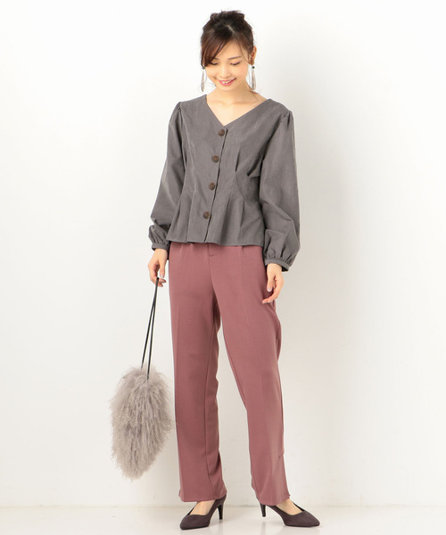 archives（アルシーヴ）の「タックテーパードパンツ（その他パンツ・レディース・ベージュ/パープル/ブラウン・MEDIUM）」の8枚目の写真