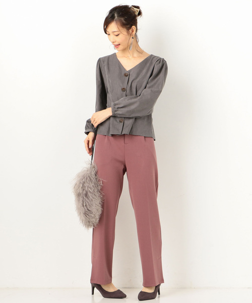 archives（アルシーヴ）の「タックテーパードパンツ（その他パンツ・レディース・ベージュ/パープル/ブラウン・MEDIUM）」の9枚目の写真