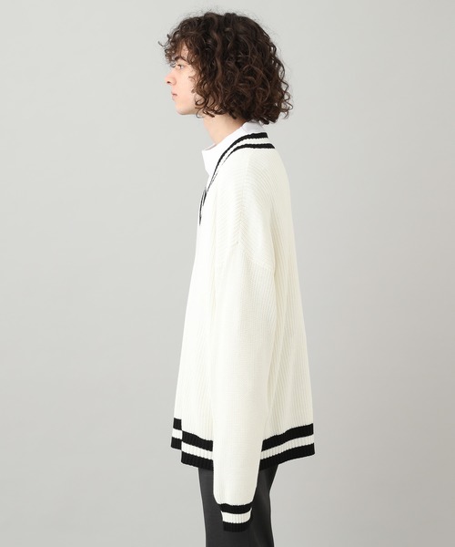 JUNRED（ジュンレッド）の「【WEB別注】ビッグチルデンニット（ニット/セーター・メンズ・ホワイト/ブラック・M/L）」の3枚目の写真