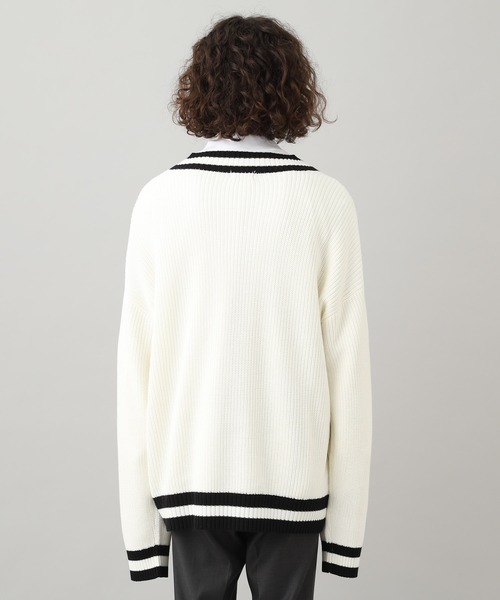 JUNRED（ジュンレッド）の「【WEB別注】ビッグチルデンニット（ニット/セーター・メンズ・ホワイト/ブラック・M/L）」の10枚目の写真