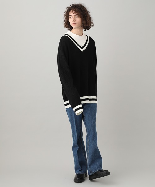 JUNRED（ジュンレッド）の「【WEB別注】ビッグチルデンニット（ニット/セーター・メンズ・ホワイト/ブラック・M/L）」の4枚目の写真