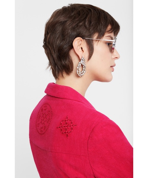 Desigual(デシグアル)の「花柄ブレザー(テーラードジャケット・レディース・レッド/ホワイト・4L/S/2L/L/M/3L)」の6枚目の写真