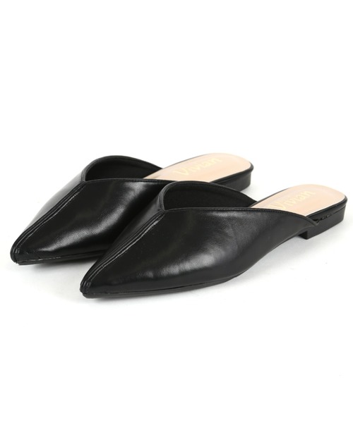 VIVIAN（ヴィヴィアン）の「ポインテッドトゥセンターステッチデザインVカットスリッパサンダル（サンダル・レディース・ブラック/アイボリー/キャメル/パイソン/グレー系その他7/ダークブラウン/グレー/グリーン/ゼブラ・LL/S/M/L）」の10枚目の写真