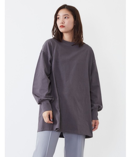 POU DOU DOU（プードゥドゥ）の「USコットンボリュームスリーブチュニック（Tシャツ/カットソー・レディース・オフホワイト/カーキ/ピンク/アイボリー/ダークグレー・3）」の3枚目の写真