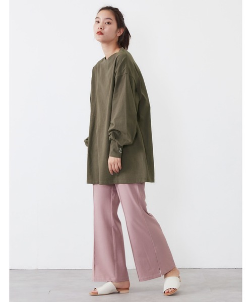 POU DOU DOU（プードゥドゥ）の「USコットンボリュームスリーブチュニック（Tシャツ/カットソー・レディース・オフホワイト/カーキ/ピンク/アイボリー/ダークグレー・3）」の7枚目の写真