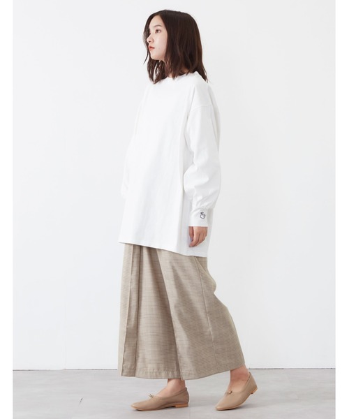 POU DOU DOU（プードゥドゥ）の「USコットンボリュームスリーブチュニック（Tシャツ/カットソー・レディース・オフホワイト/カーキ/ピンク/アイボリー/ダークグレー・3）」の12枚目の写真