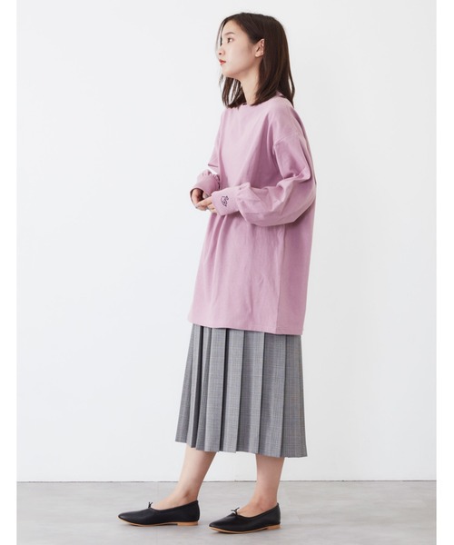 POU DOU DOU（プードゥドゥ）の「USコットンボリュームスリーブチュニック（Tシャツ/カットソー・レディース・オフホワイト/カーキ/ピンク/アイボリー/ダークグレー・3）」の17枚目の写真