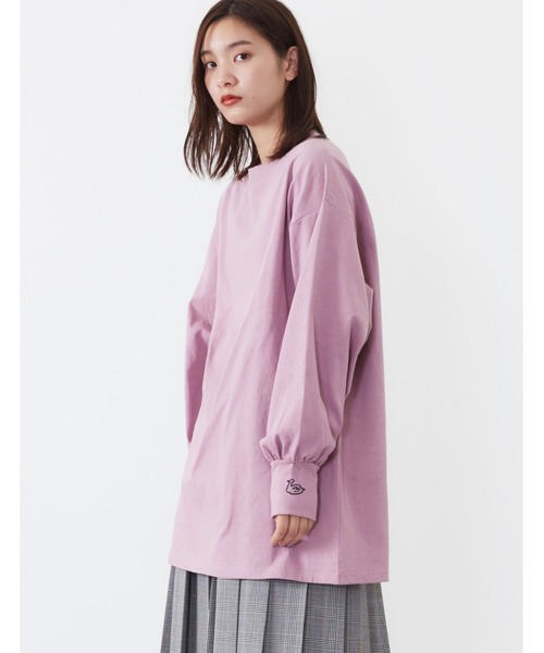 POU DOU DOU（プードゥドゥ）の「USコットンボリュームスリーブチュニック（Tシャツ/カットソー・レディース・オフホワイト/カーキ/ピンク/アイボリー/ダークグレー・3）」の20枚目の写真