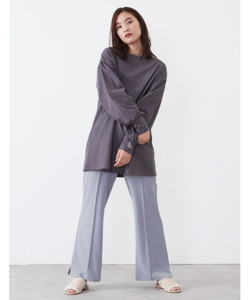 POU DOU DOU（プードゥドゥ）の「USコットンボリュームスリーブチュニック（Tシャツ/カットソー・レディース・オフホワイト/カーキ/ピンク/アイボリー/ダークグレー・3）」の21枚目の写真